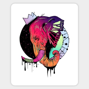 Blue Red Blend Royal Elephant Sticker